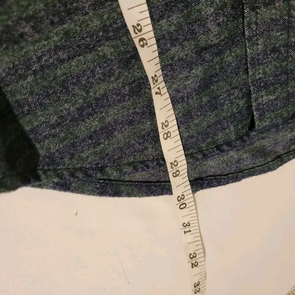 Mens Flannel Shirt Size Large Modern Slim Fit Striped Button Up - Picture 5 of 7